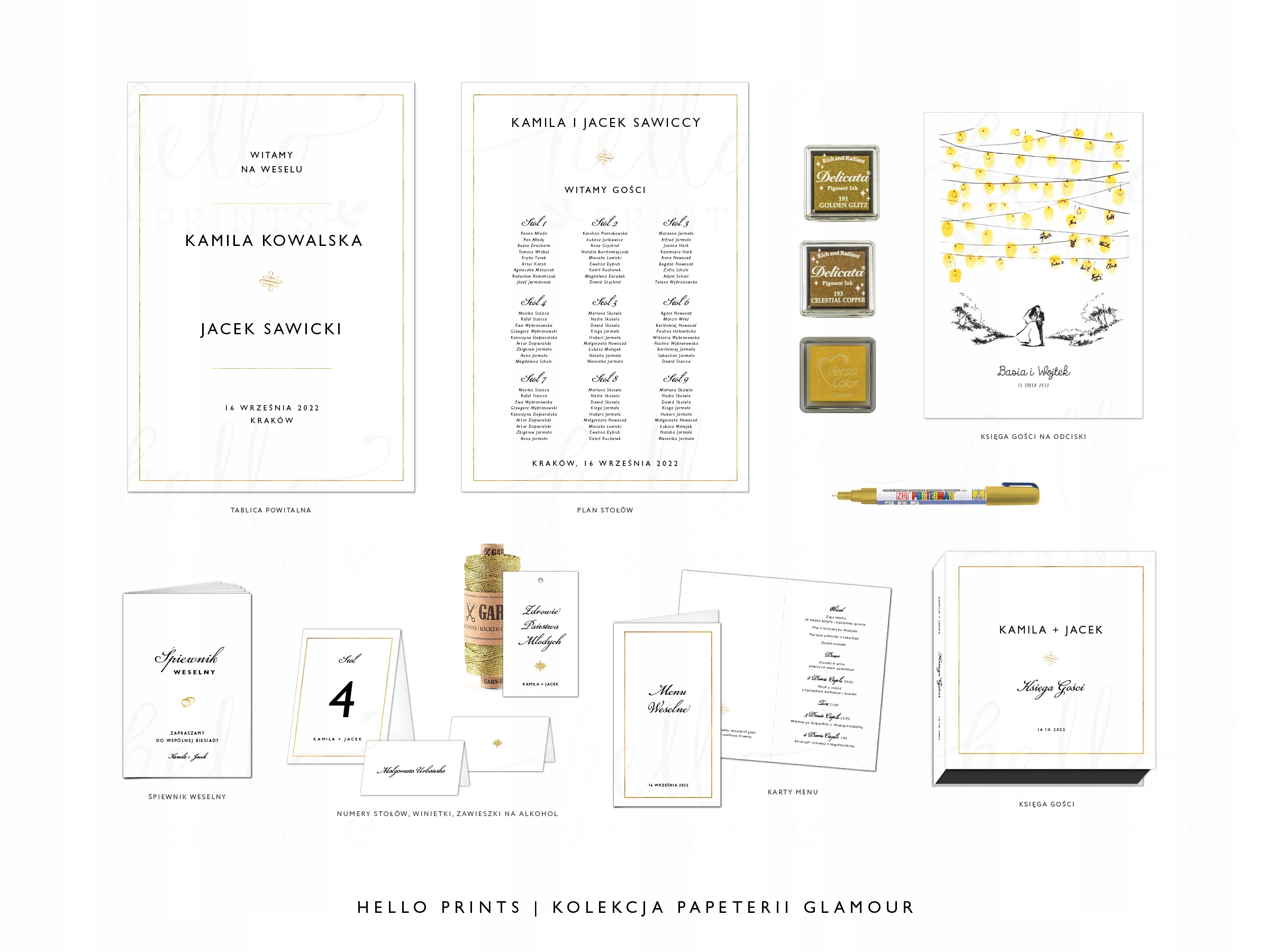 Winietki na stoły "Glamour" 10szt Kod producenta hp001-w