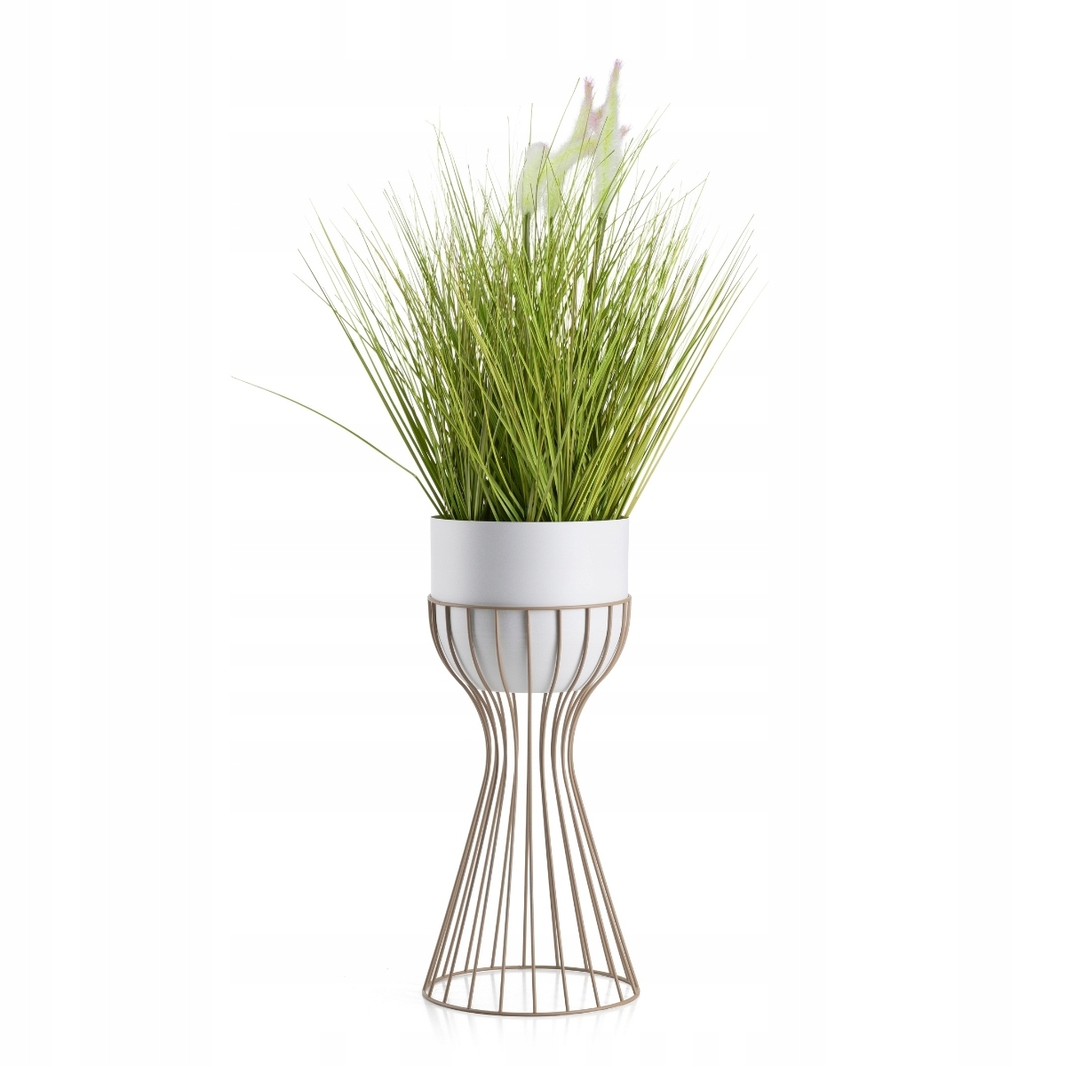 Stojan Na Květiny rostliny s bílým krytem držák na květináč kovový 46 cm taupe