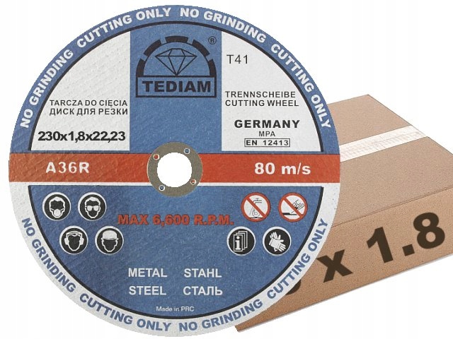 

Tarcza do cięcia metalu stal 230x1,8 tarcze Tediam