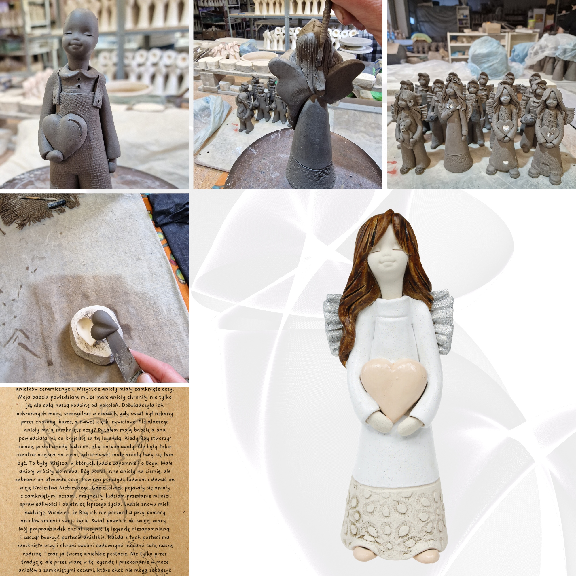 Anioł Stróż Figurka Ceramiczna Prezent Urodziny Kolor biały