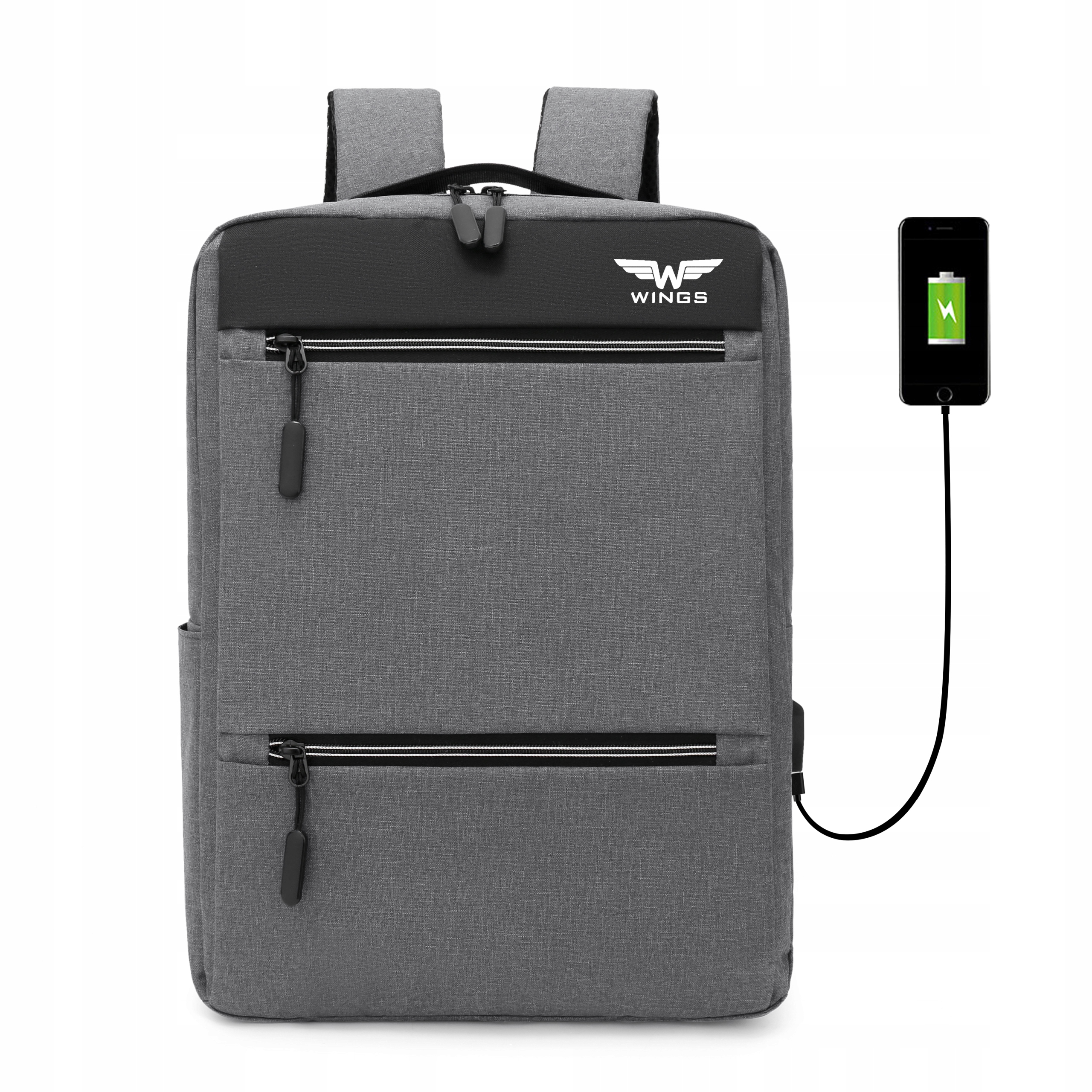 WINGS 17-дюймовый рюкзак для ноутбука ВОДОНЕПРОНИЦАЕМЫЙ с USB-портом