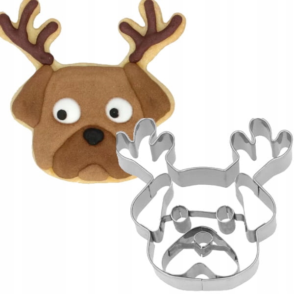 

Foremka Świąteczny pies Mops głowa Mopsa 7 cm