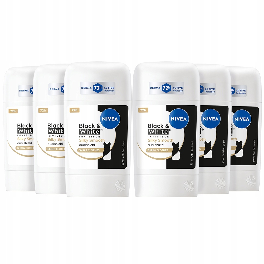 Nivea Černý bílý dámský antiperspirant pod pažemi 50 ml x 6