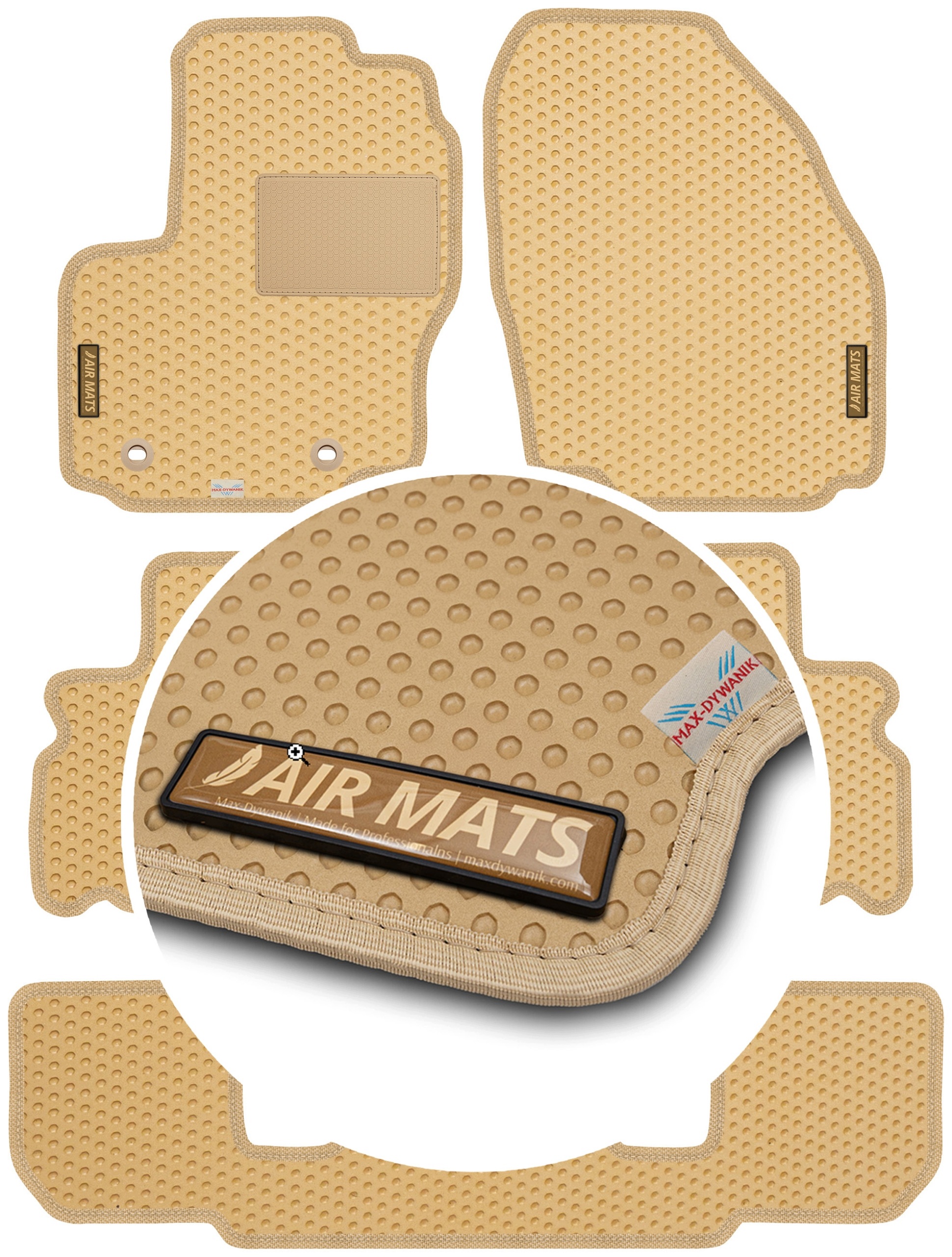 Ford S-Max I 7os 2006-2010 Béžové gumové rohože Eva Air Mats