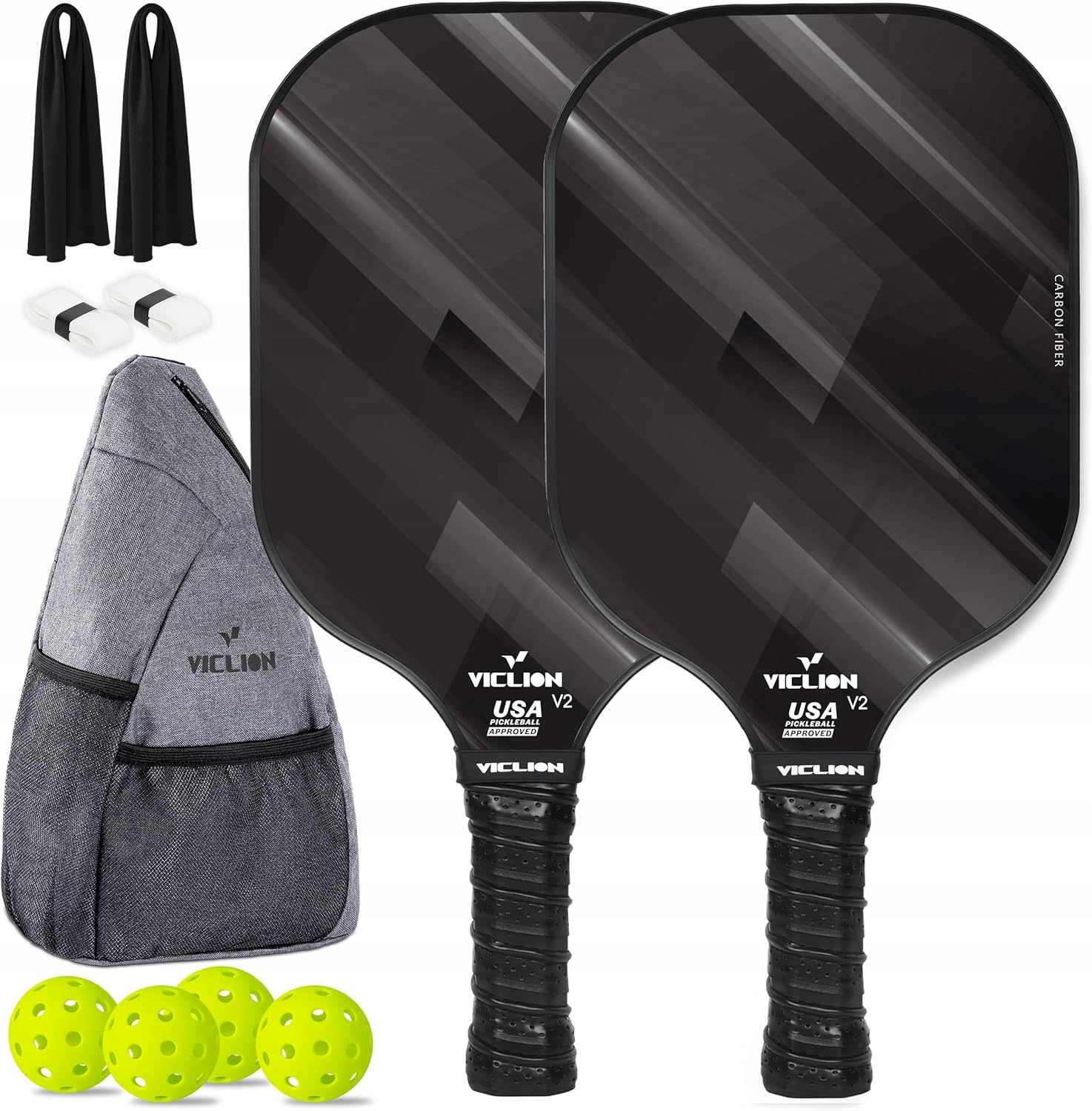 Pálky Na Pickleball Z Uhlíkových Vláken 2 Pálky Míčky Taška
