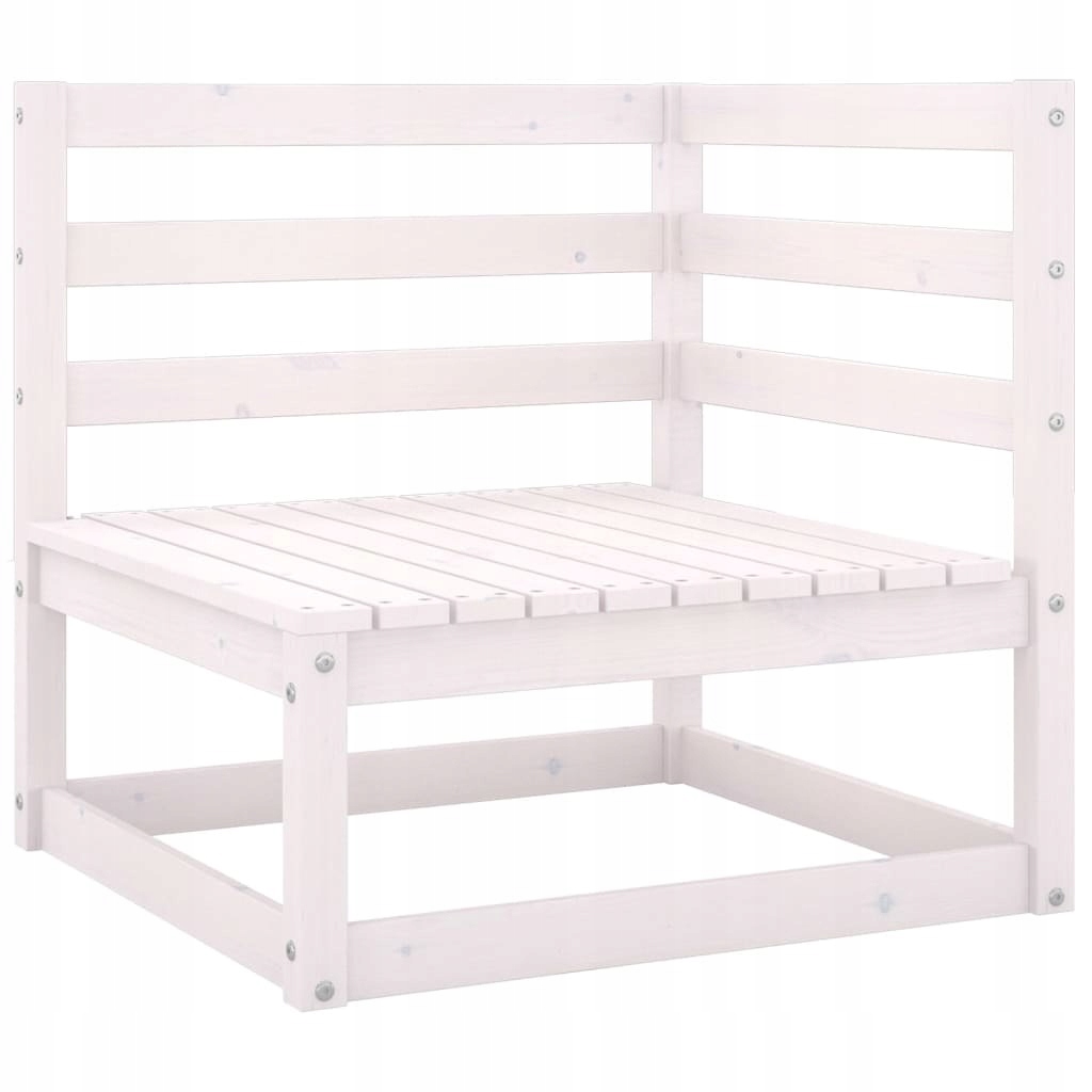 2-OSOBOWA SOFA OGRODOWA, BIAŁA, LITE DREWNO SOSNOW Linia vidaXL