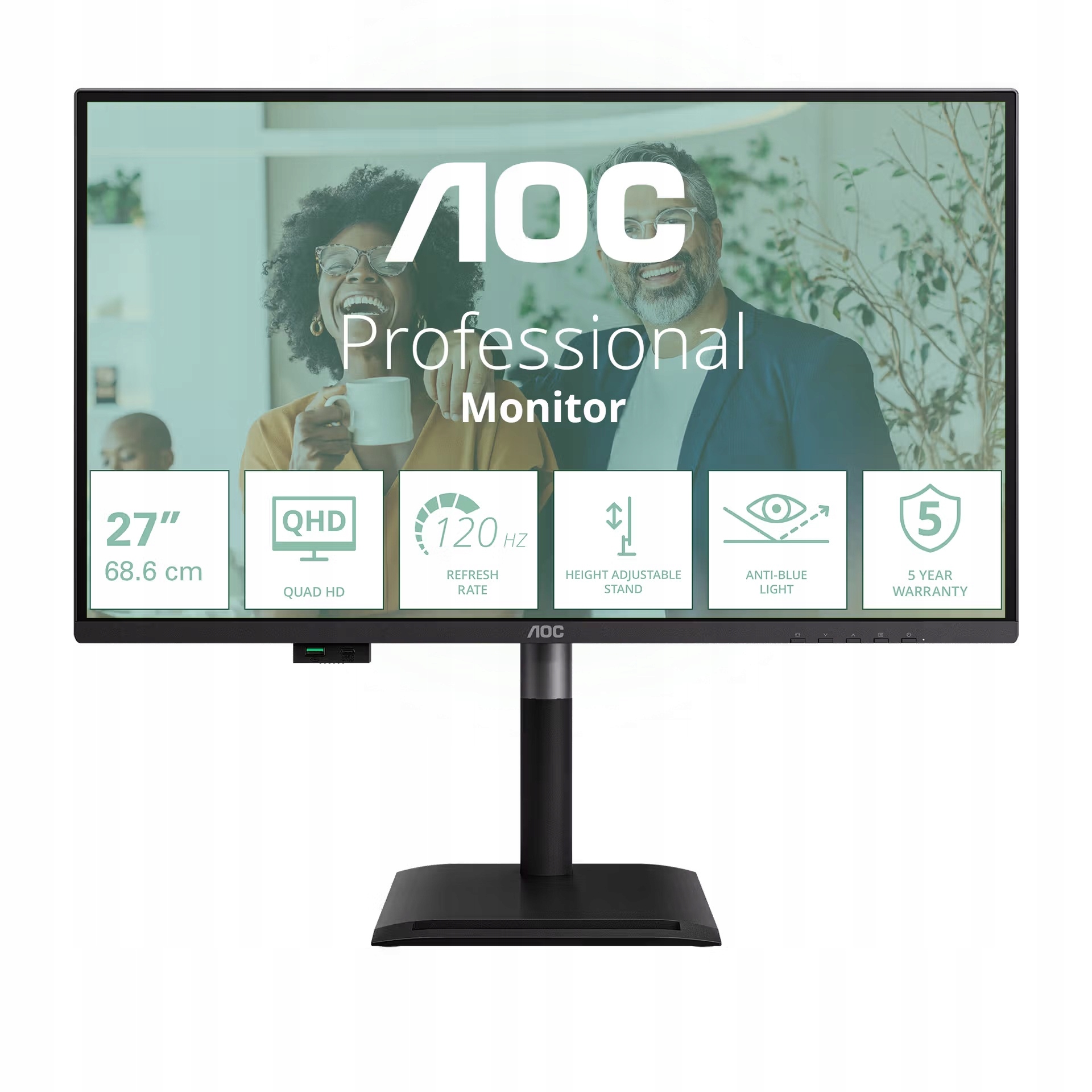 Led Monitor Aoc Q27P4CV 27" 2560 x 1440 px Ips Pls