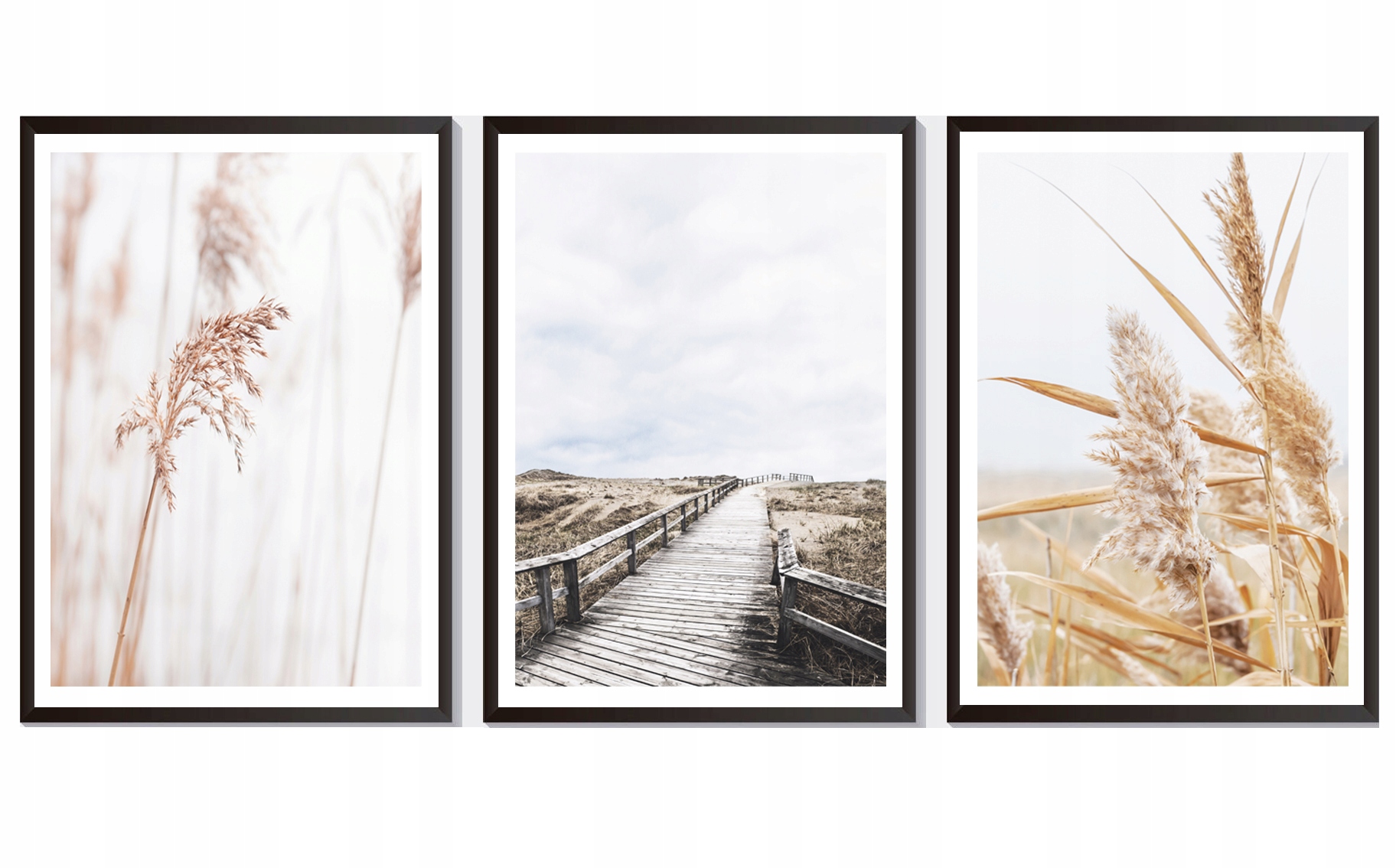 ZESTAW 3 A3 30,00 x 40,00 cm PLAKAT MODNY OBRAZ BOHO TRZCINA NATURA