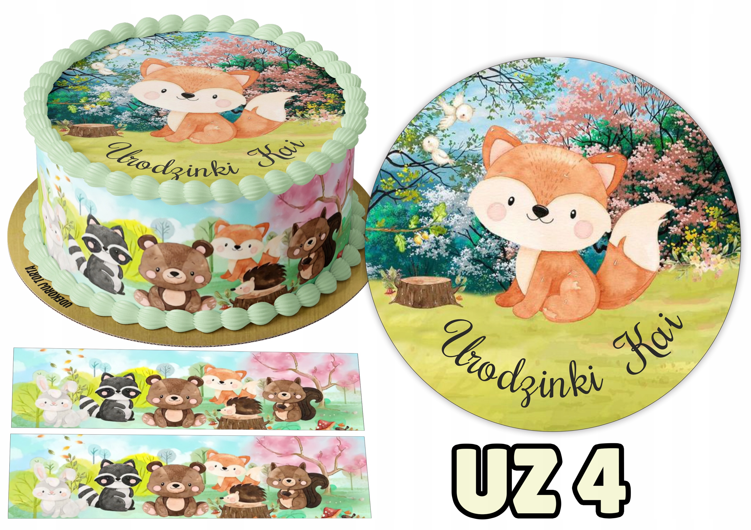 Opłatek UROCZE ZWIERZACZKI +2 Obwódki Rodzaj ozdoby waflowe