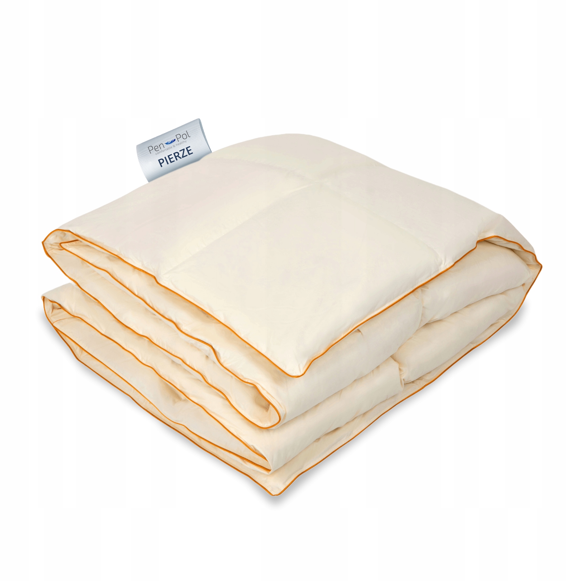 Přikrývka z peří 160x200 Celoroční Premium, 70% peří, 100% Bavlna Ecru