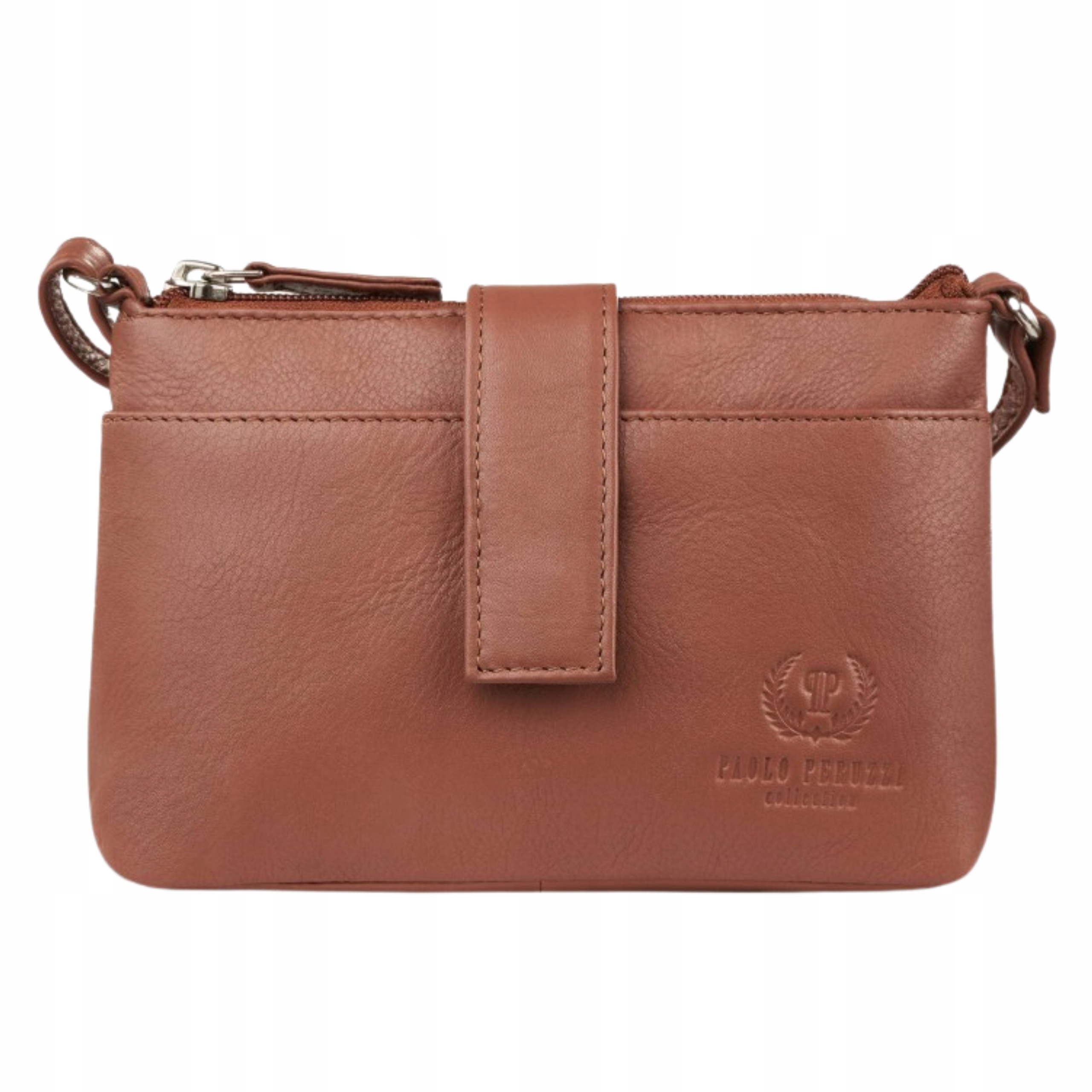 Dámská kabelka Přes Rameno Přírodní kůže Pásek Paolo Peruzzi Koniaková