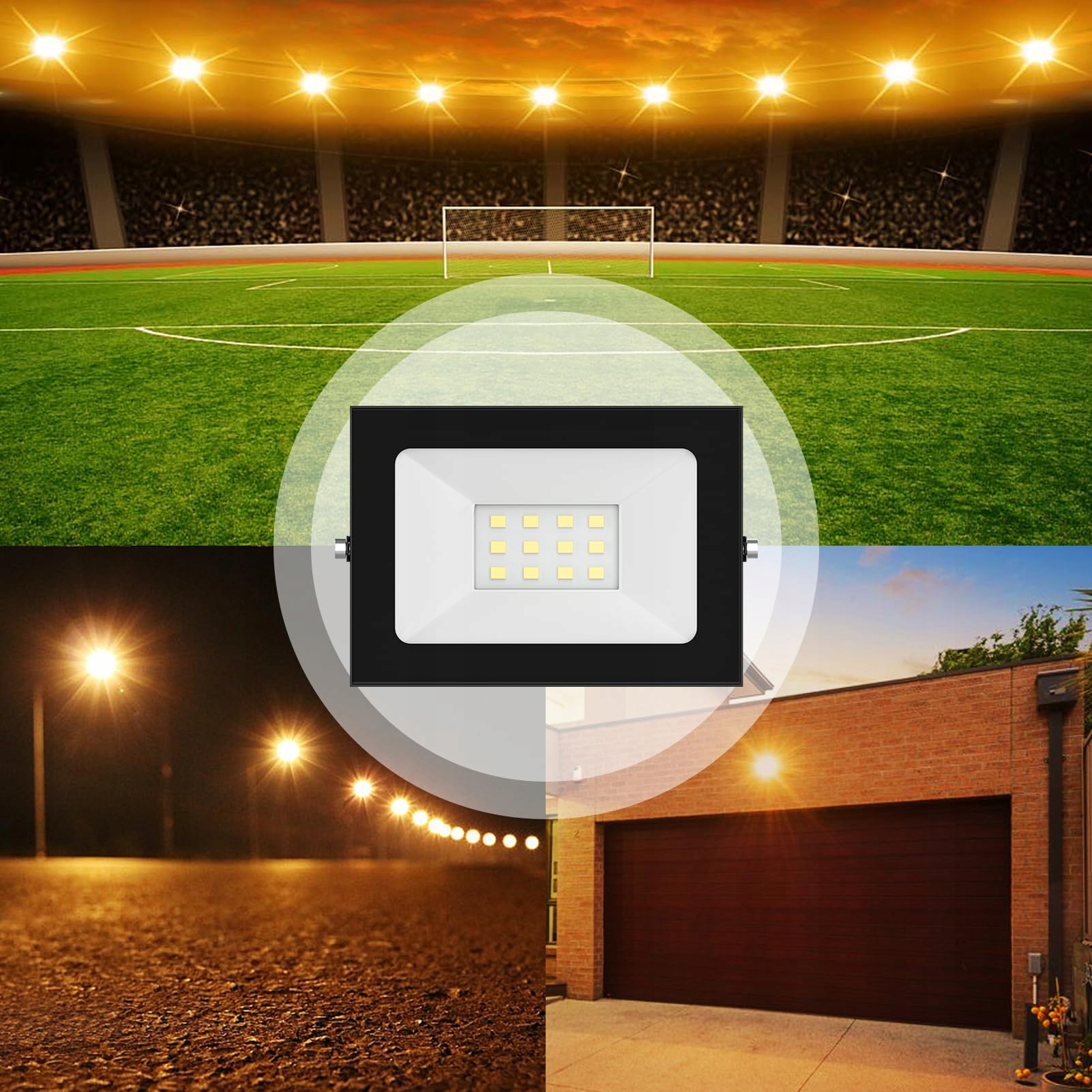 Reflektor LED Zewnętrzny Ciepły Biały Wodoodporny 12V 10W IP65 PAPASBOX — miniatura 7