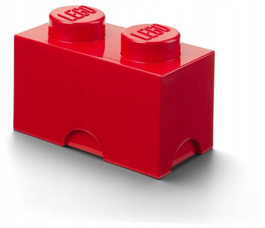 Lego pojemnik klocek dwójka czerwony