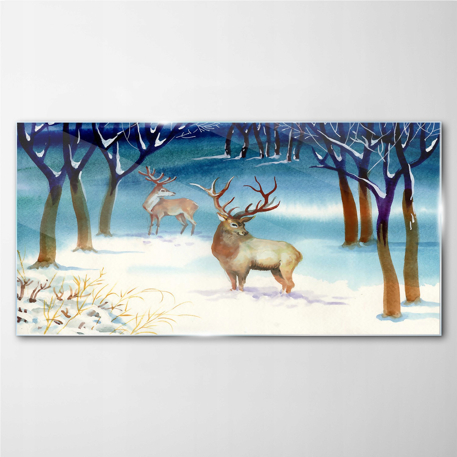 

Obraz do salonu Zima śnieg jelenie drzewa 140x70