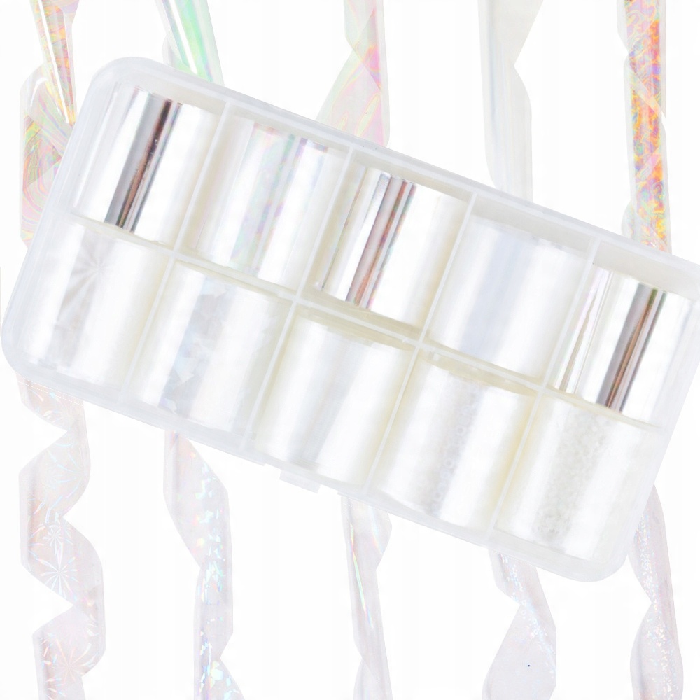 

Folia Transferowa zestaw 10szt Holo White Glass 01