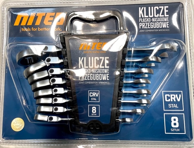 KLUCZE PŁASKO-NASADOWE PRZEGUBOWE 10SZT WARTO/OKA