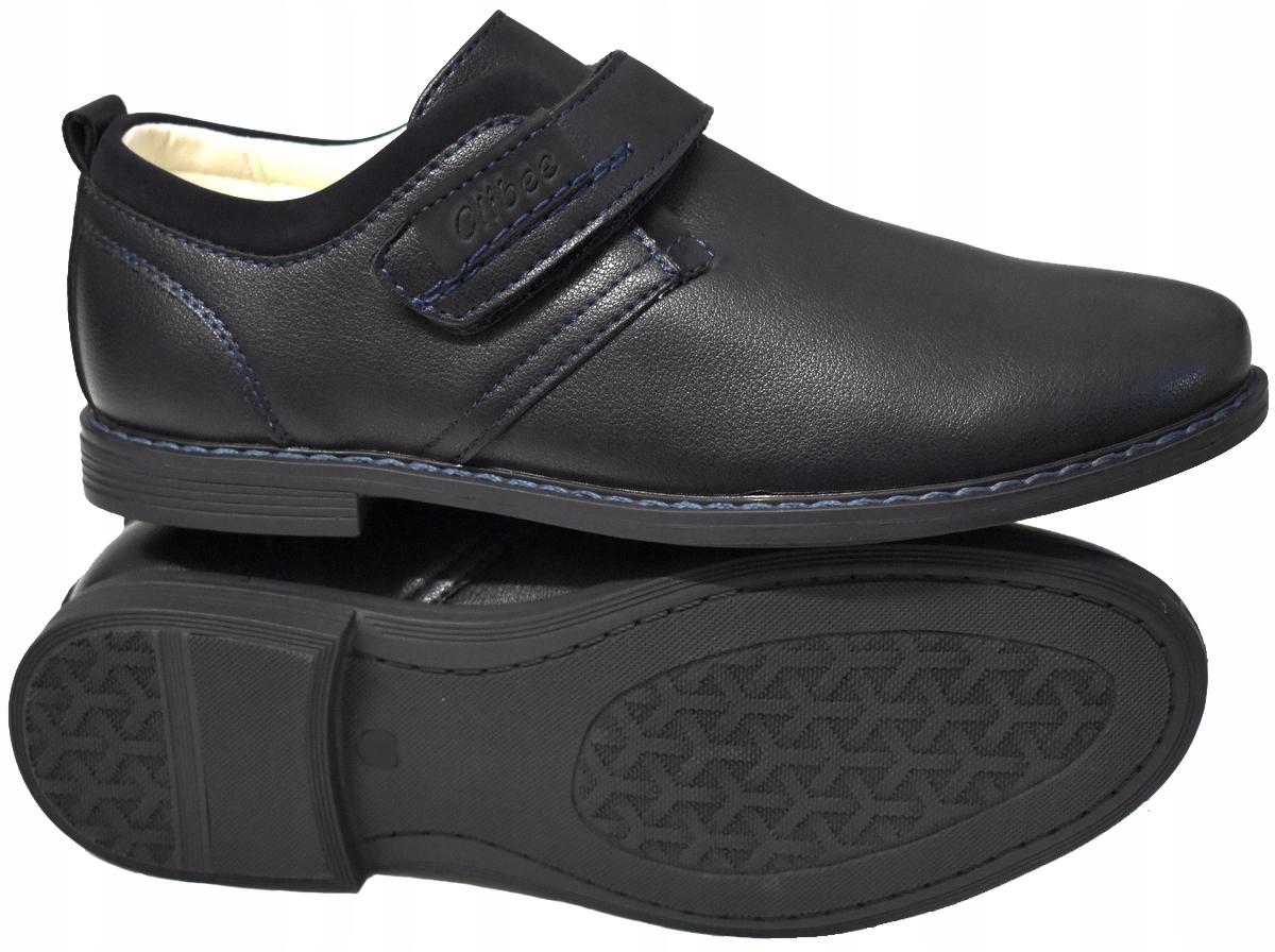 Clibee Komunijne Granatowe BUTY Wizytowe Lekkie Rzepy (33 34 35 36 37) - 32