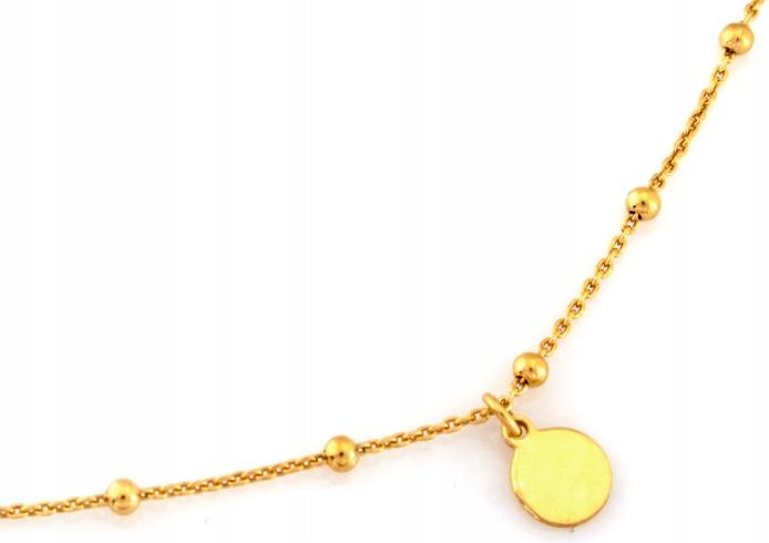 Dámský stříbrný pozlacený náhrdelník s kuličkami a ryzostí stříbra 925 r47