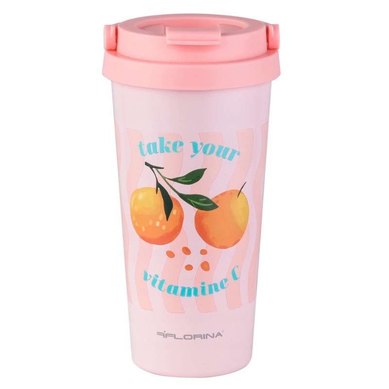 Kubek Termiczny Nierdzewny Orange Happy 500ML
