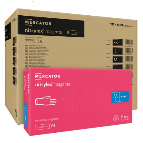 

Rękawice Rękawiczki Nitrylowe 1000 szt. magenta M'