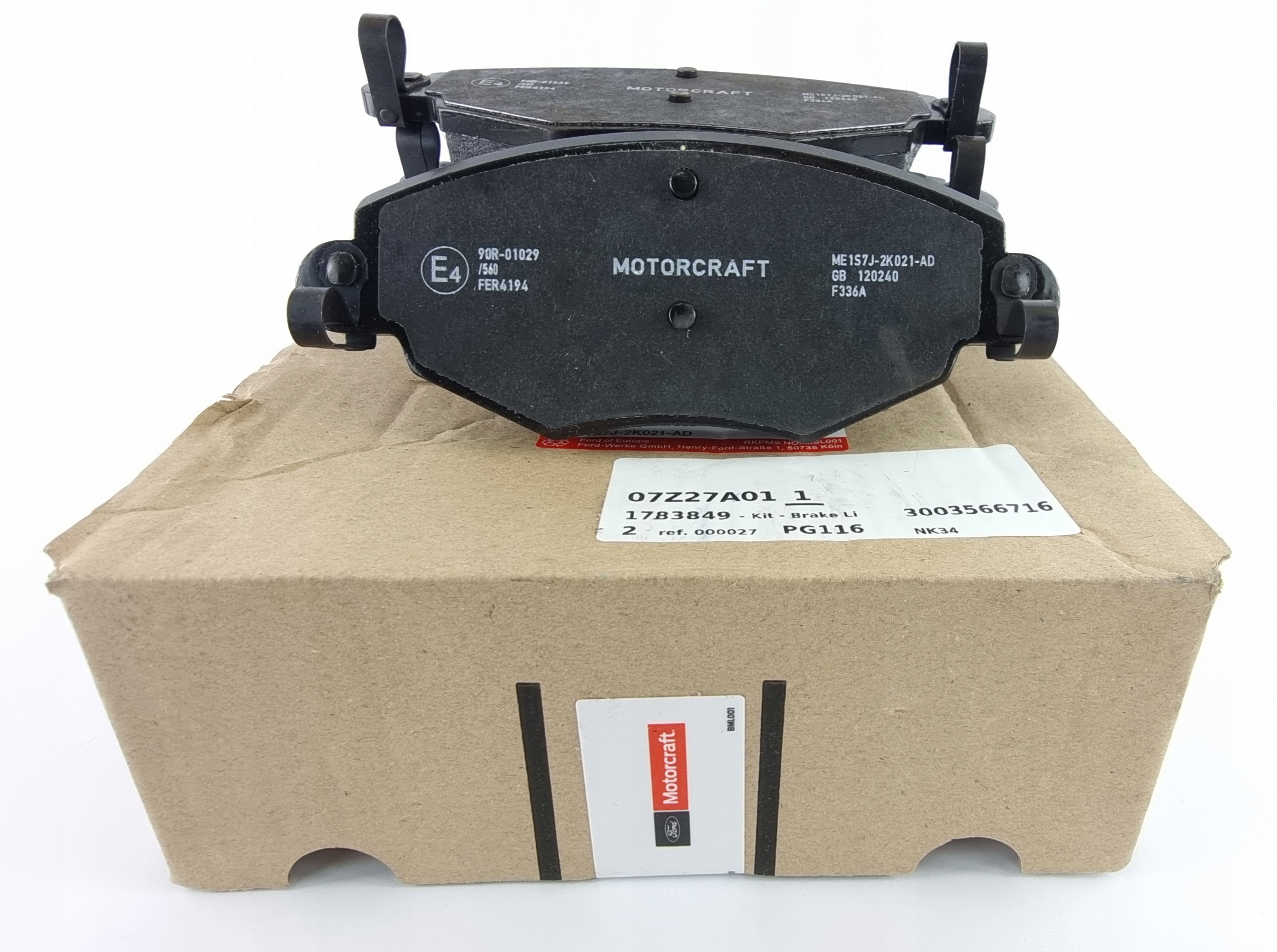 KLOCKI HAMULCOWE PRZÓD FORD 1783849 MONDEO MK3 ORG