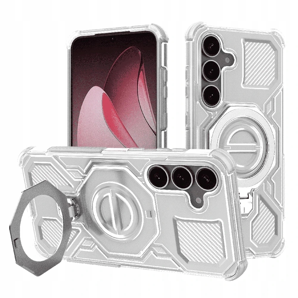 Techsuit Carbon Shield Pro Etui do Samsung Galaxy S25 biało-przezroczyste