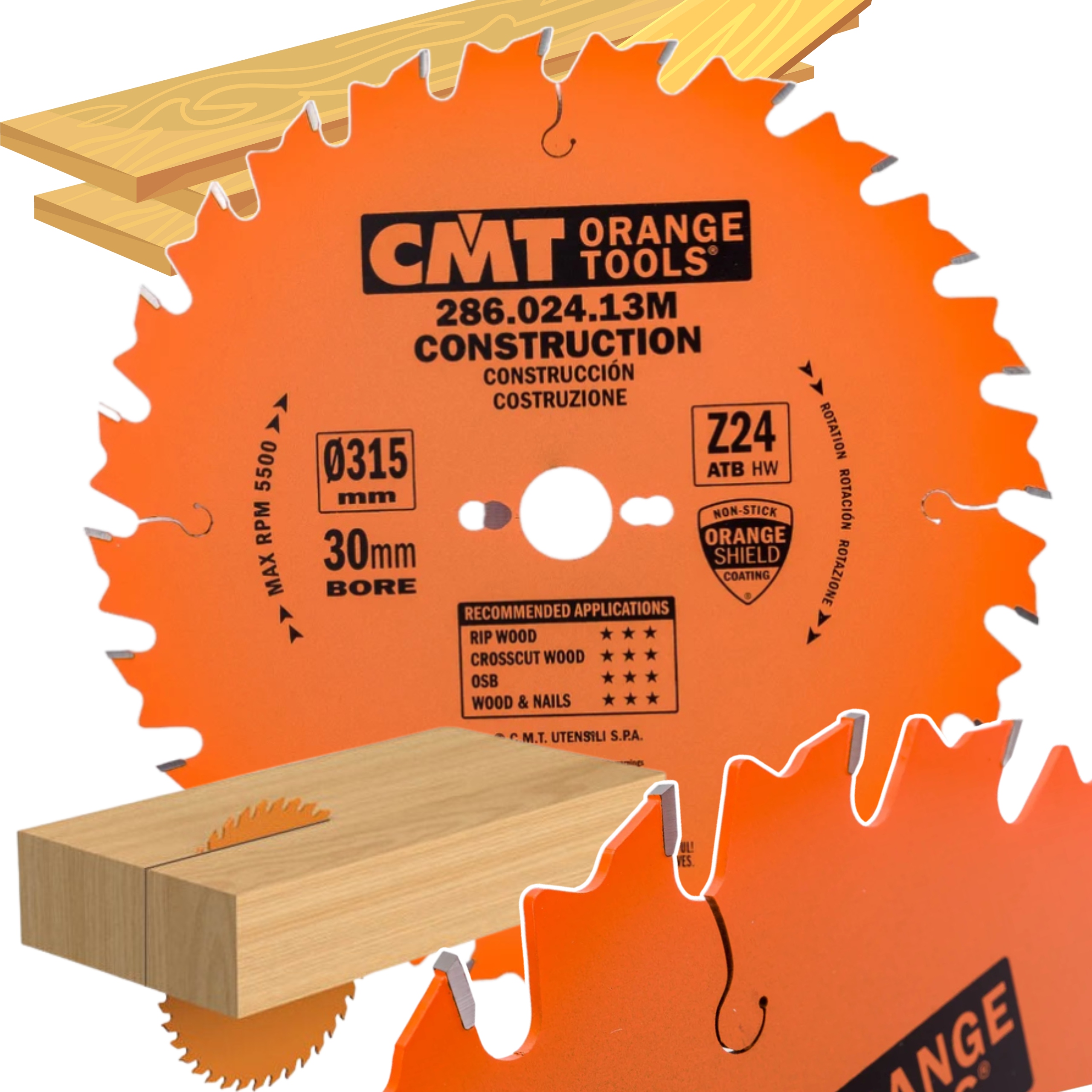 Cmt 286.024.13M Tarcza Budowlana Pilarska Do Drewna Piła Budowlana 315x30mm