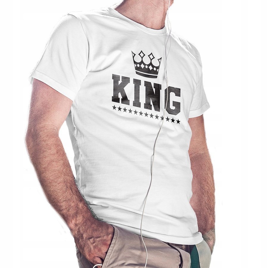 

Koszulka dla niego - King - na prezent, biała 3XL