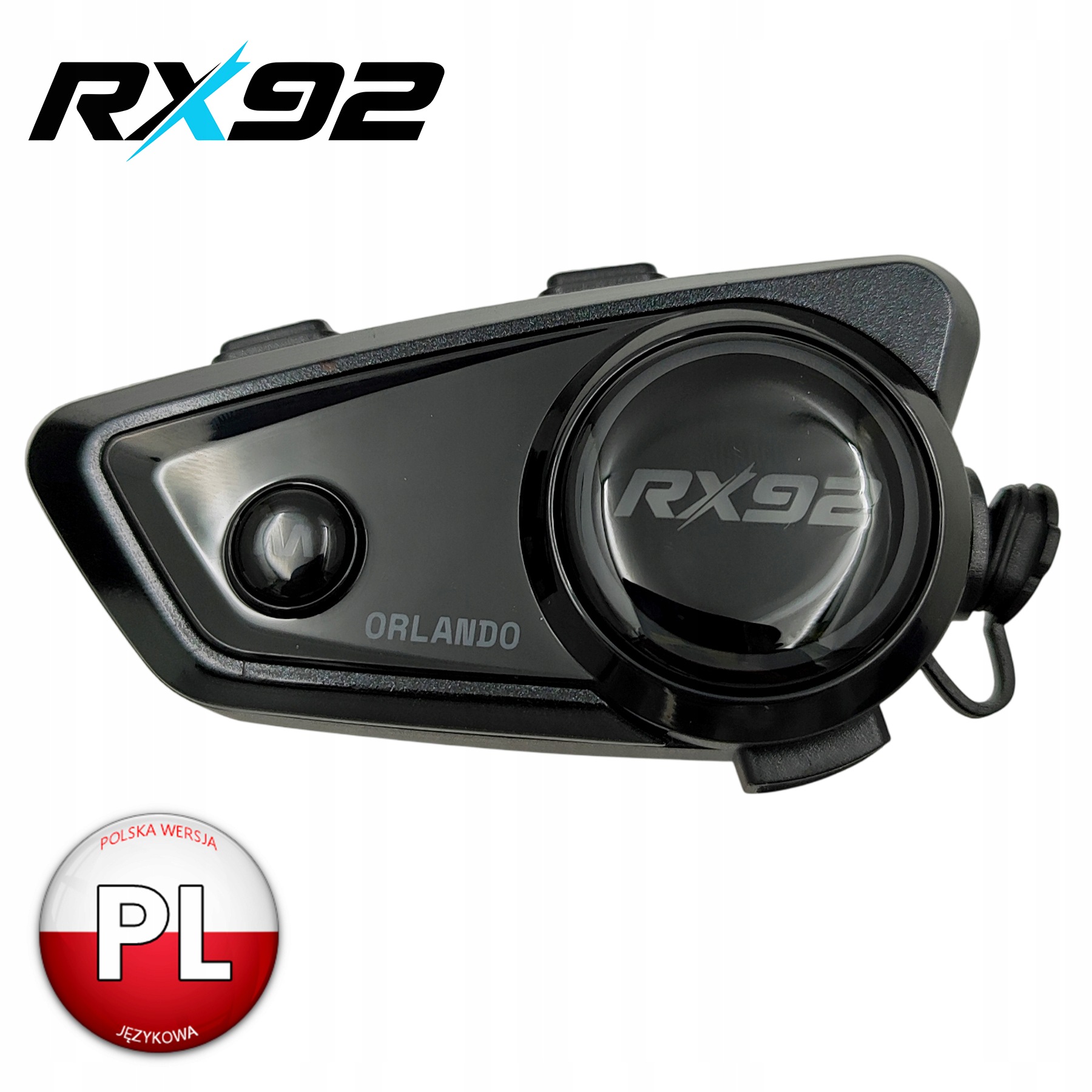 Motocyklový Interkom Bluetooth 600 m 1000 mAh IP67 RX92 Orlando Polština