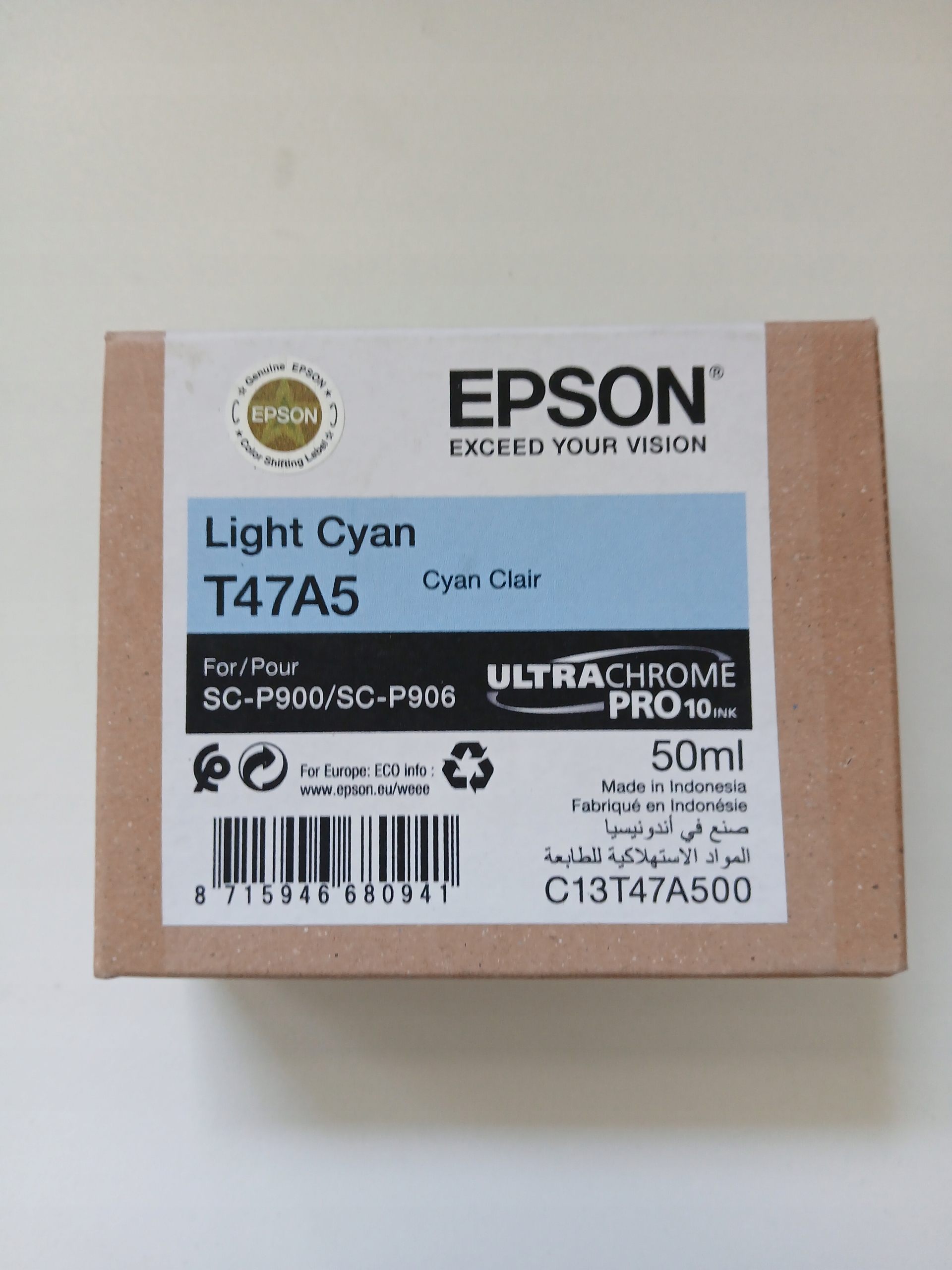 Inkoust Epson T47A5 Light Cyan SC-P900 SC-P906 Originál