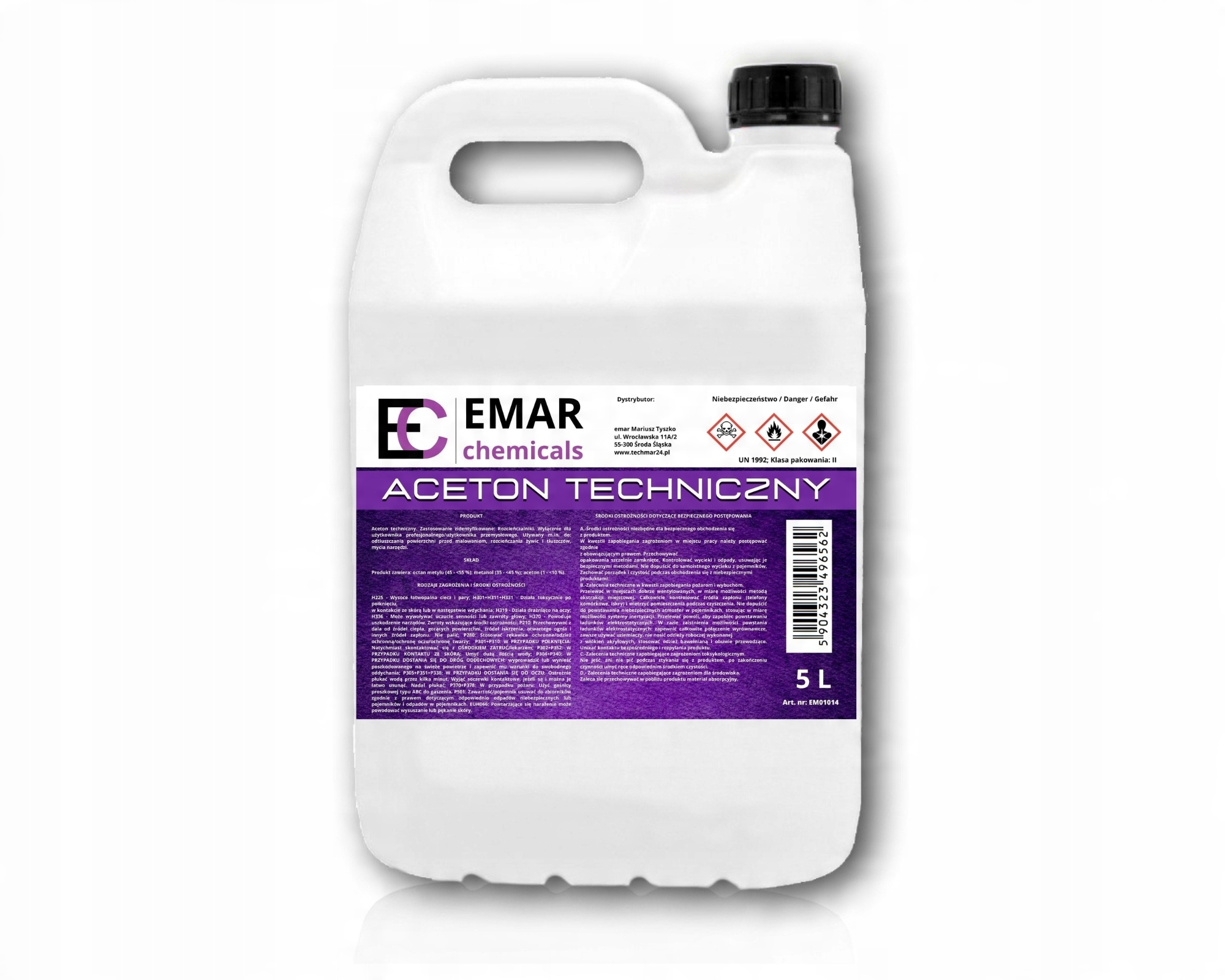 

Aceton Techniczny Rozpuszczalnik Zmywacz 5L