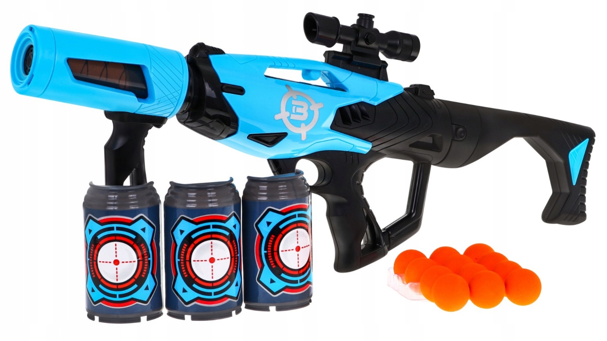 Pistolet Dla Dzieci 12 Kulek Z Pianki Puszki