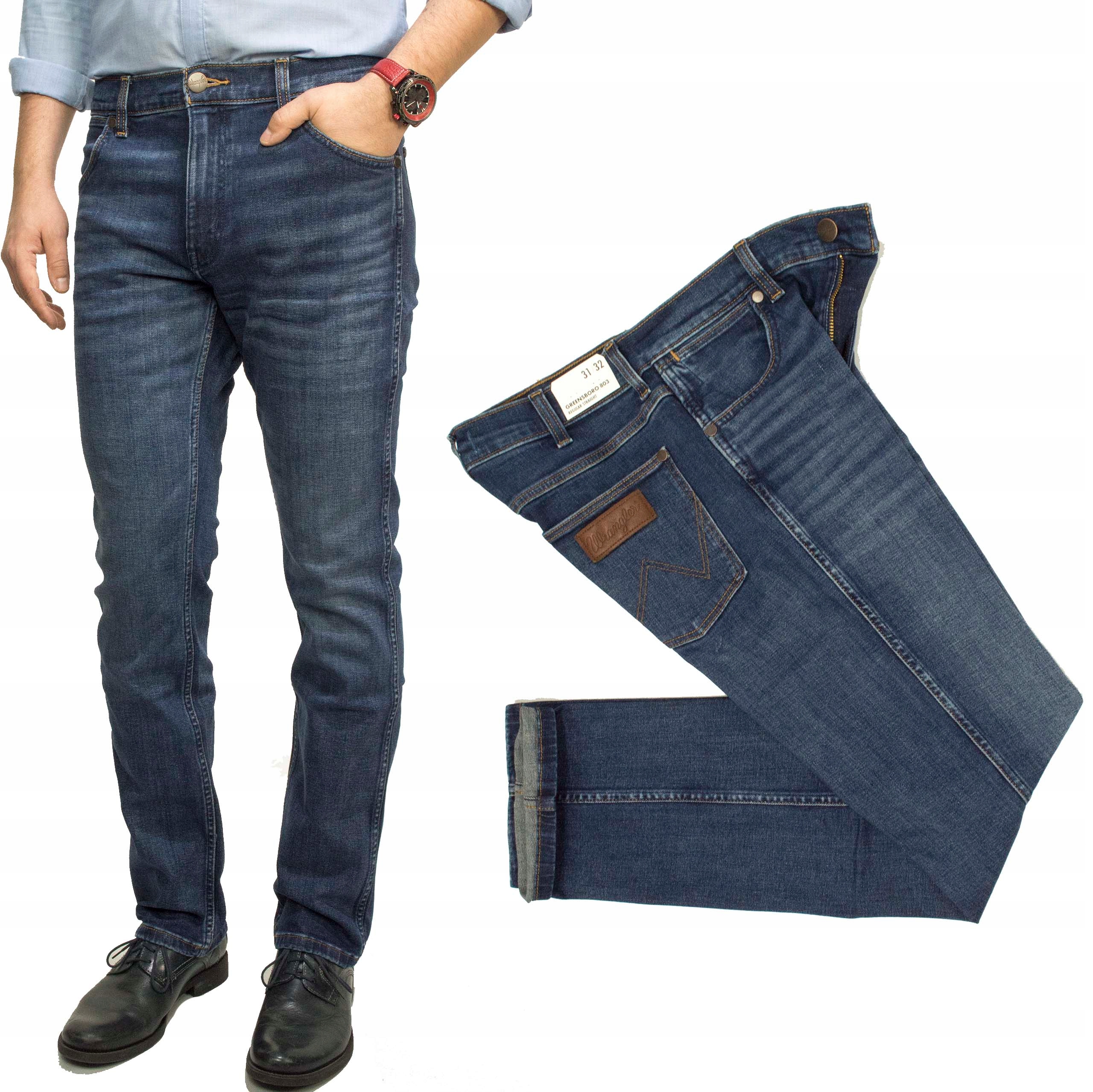 Wrangler Greensboro Outlaw Indigo pánské džíny jednoduché W31 L32