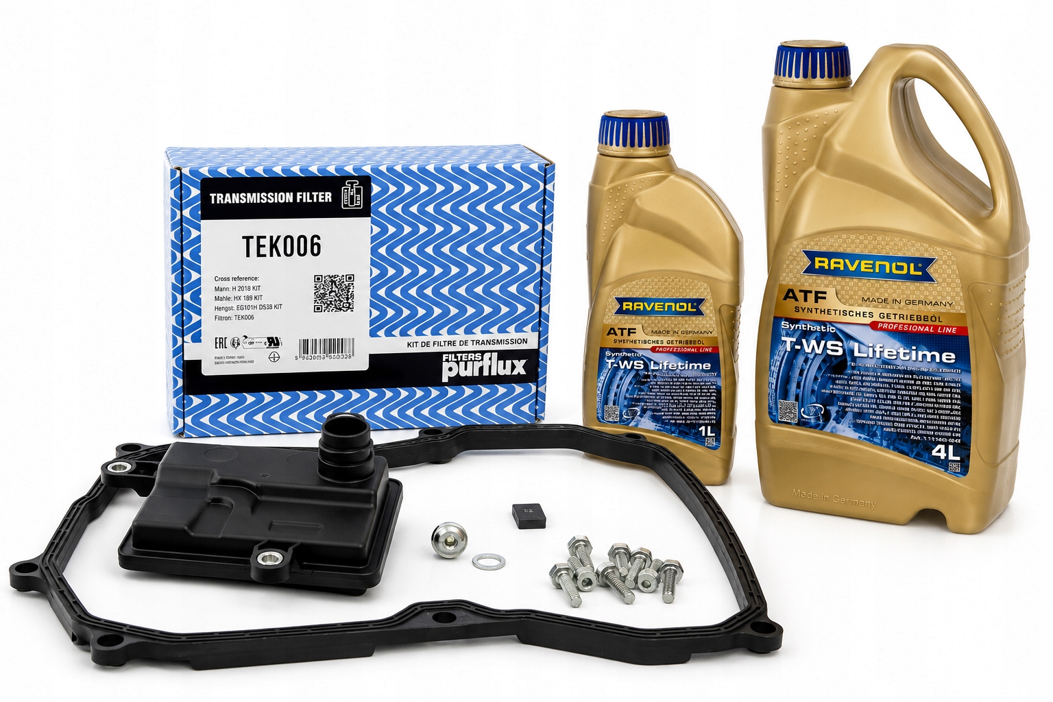 Sada na výmenu oleja v prevodovke AQ250 Vw 1.8 Tsi 2017 Usa Ravenol Purflux