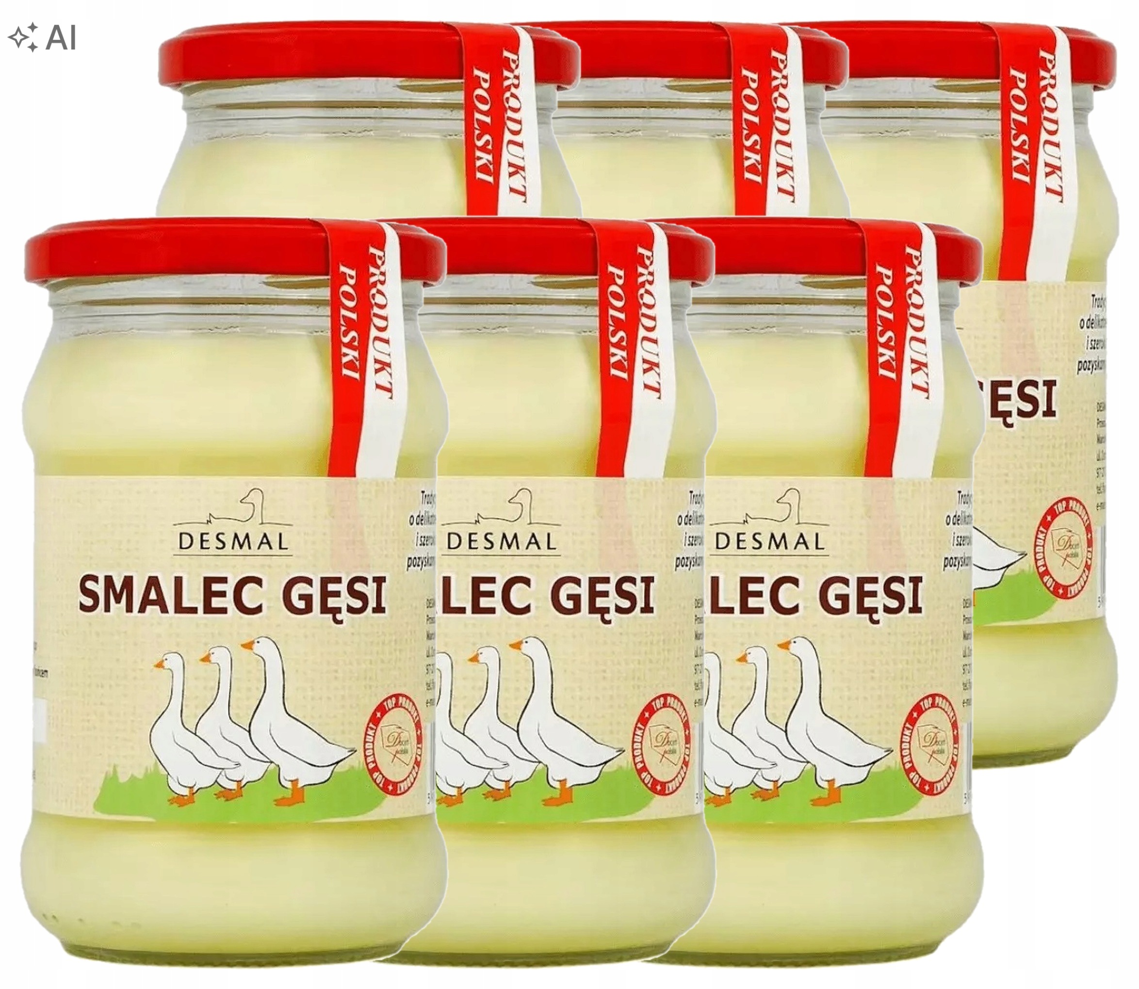 Smalec Gęsi Keto Tłuszcz Desmal do smażenia i pieczenia Polski 300ml