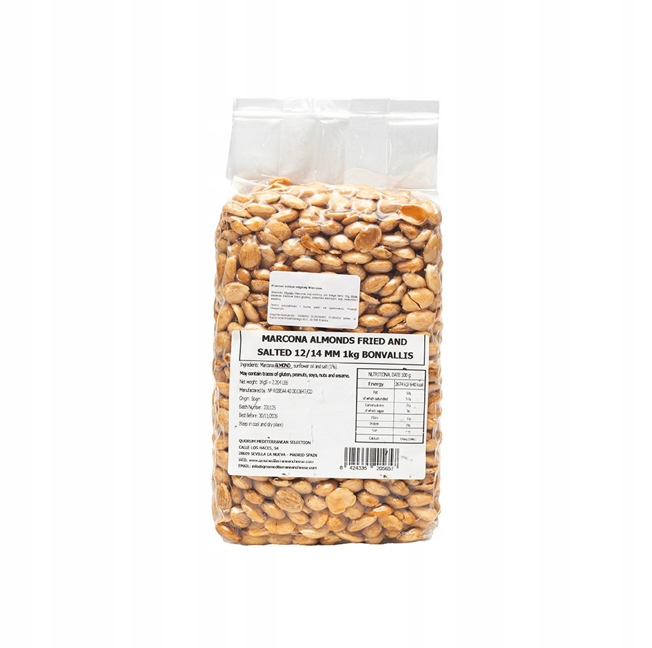 Hiszpańskie Migdały Marcona prażone i solone 1KG