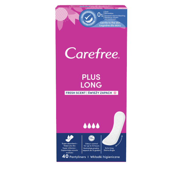 

Carefree Wkładki higieniczne Plus Long Fresh 40szt