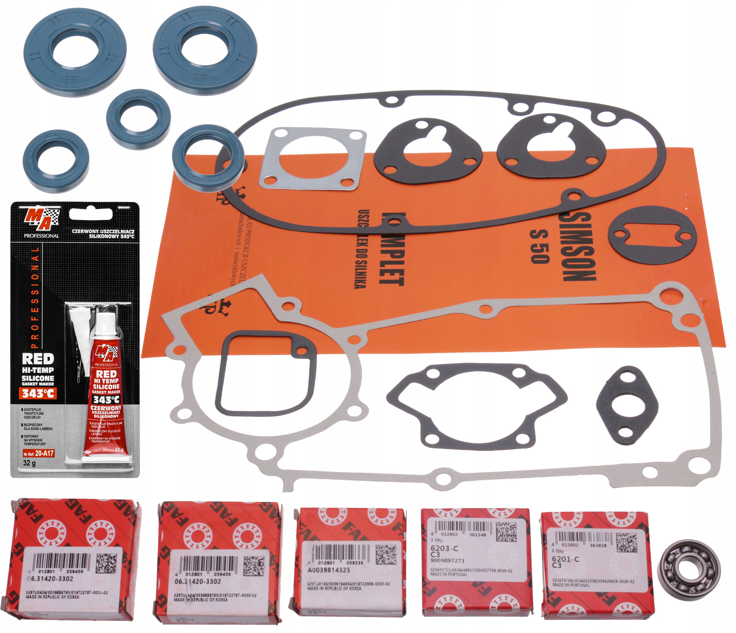 

Simson S50 M53/2 Łożyska Silnika Fag C3 Uszczelki
