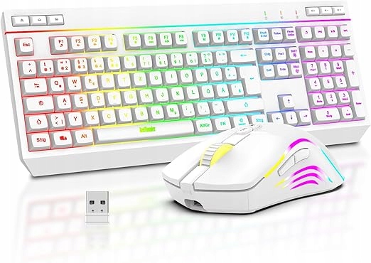 RedThunder Zestaw Gamingowy K20 Bezprzewodowa Klawiatura i Mysz Rgb
