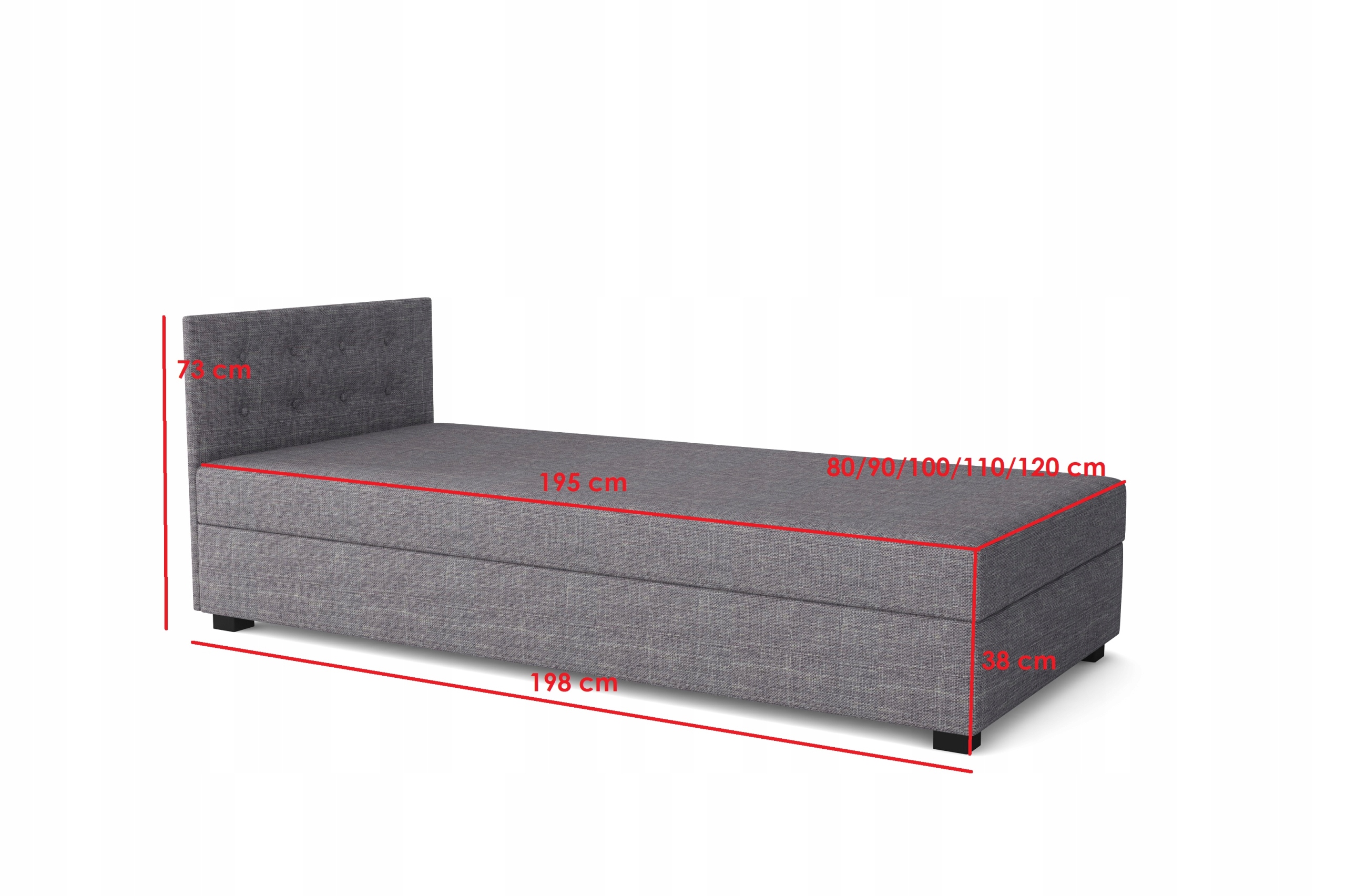 Молодежная кровать Олаф диван 120x200 + матрас спальная поверхность-Ширина (см) 111-120 см