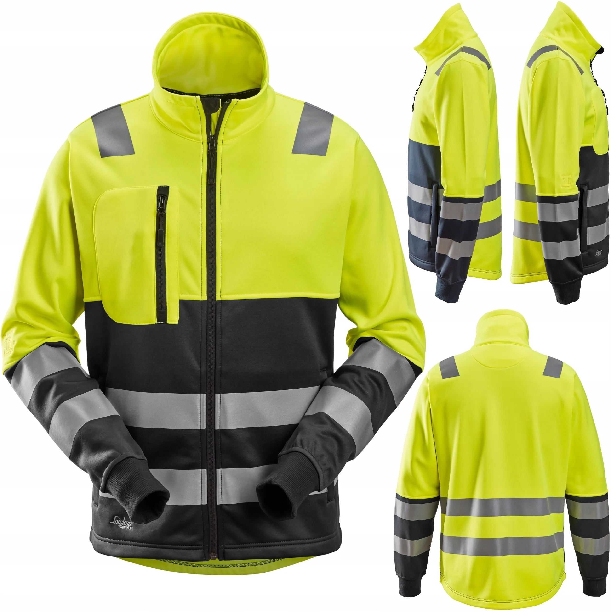 Elastyczna Kurtka Robocza Na Suwak Odblaskowa Snickers 8035 AllroundWork L