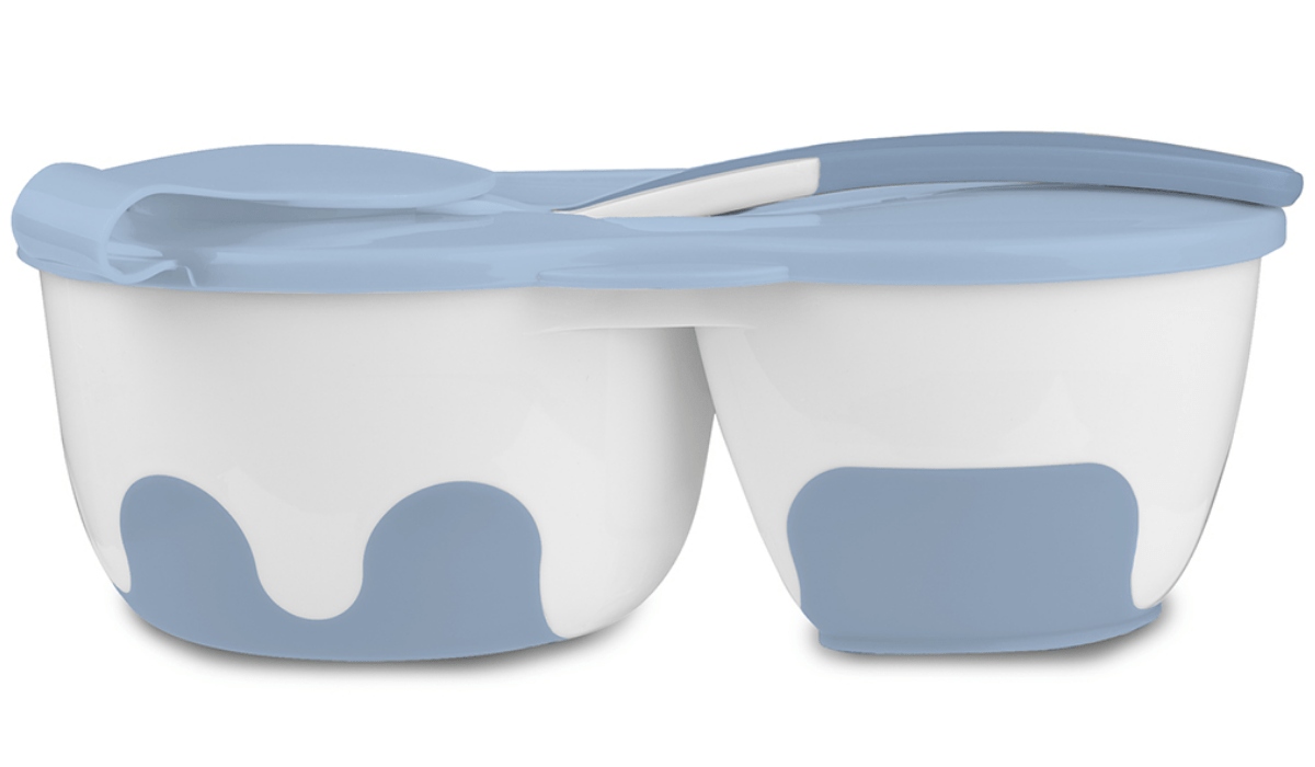 PODRÓŻNA MISECZKA DWUKOMOROWA DLA DZIECI 200+150ml Marka Babyono