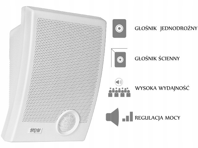 GŁOŚNIK ŚCIENNY HQM-N10165 10W 100V BIAŁY Kolor biały