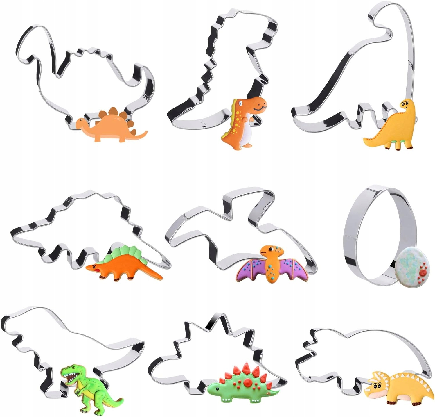 Foremki Do Ciastek Wykrawacze Pierników 9szt Dinozaury