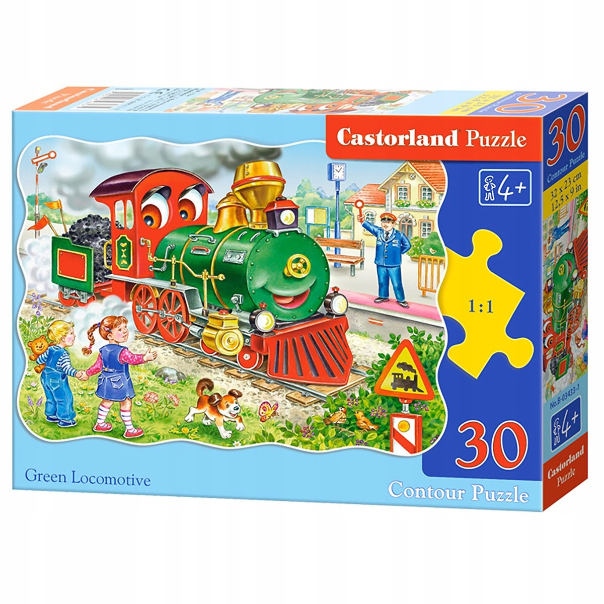 

003433 Castorland Puzzle 30el Zielona Lokomotywa