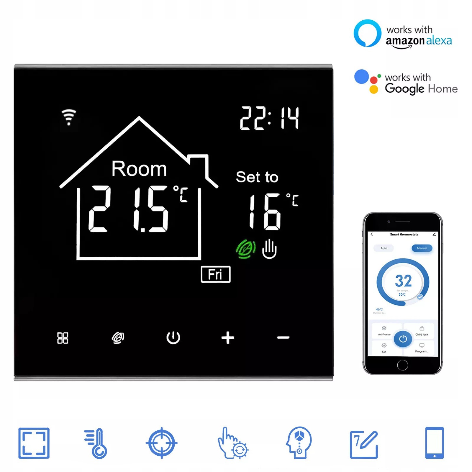 3A Pokojový Termostat Wifi Digitální Regulátor