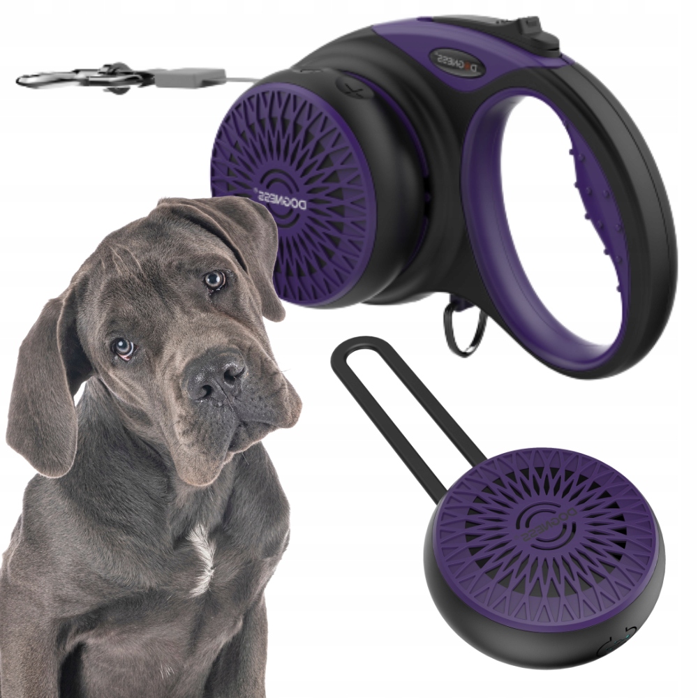 Vodítko Pro Psa automatická Svinovací páska Reproduktor 5 m do 50 kg Dogness XL