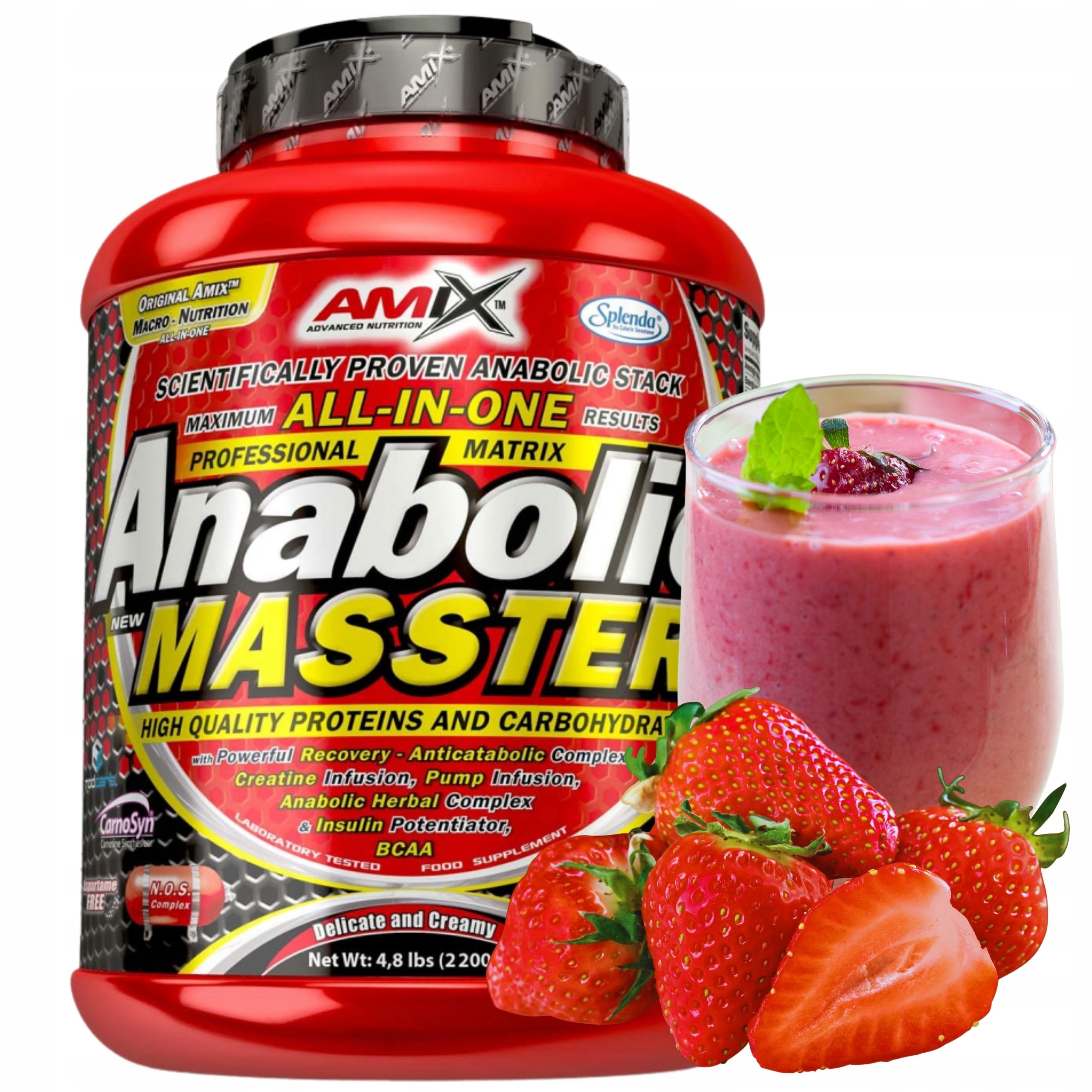 Doplněk Stravy Na Hmotu Gainer Protein Kreatin Sacharidy Energie Cfm Jahoda