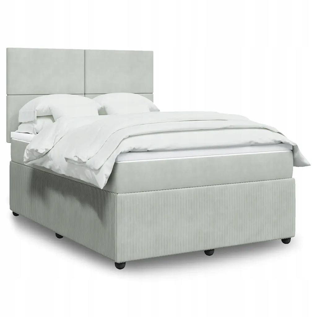 Box spring postel s matrací světle šedá 140x190 cm samet Šedá 3292328