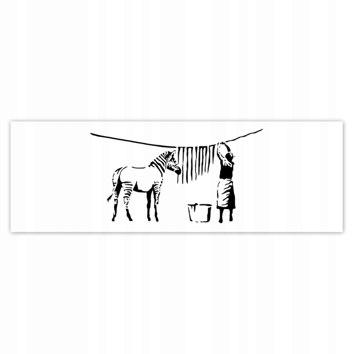 Fototapety 312x104 Praní zebry Banksy Pruhy